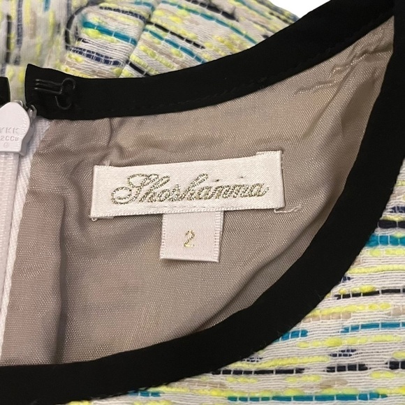 Nwts Shoshanna Charlie Jacquard Dress in Neon Yellow Sleeveless Knee Length - Picture 10 of 16